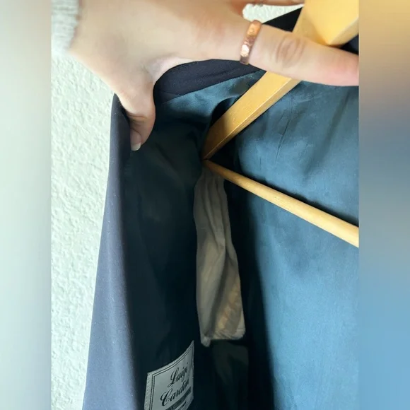 Luigi Cardini 100% Merino Wool Sport Coat Blazer 44R Blue Luxury Made in Italy - Picture 11 of 13